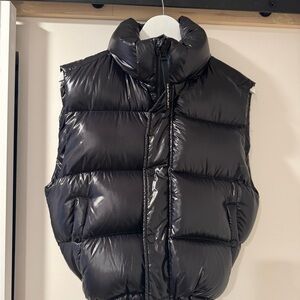 Aritzia Shiny Black Puffer Vest